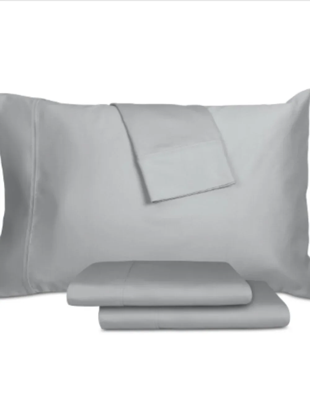 Aq Textiles Percale Solid 4-Pc. Sheet Set, King - Grey